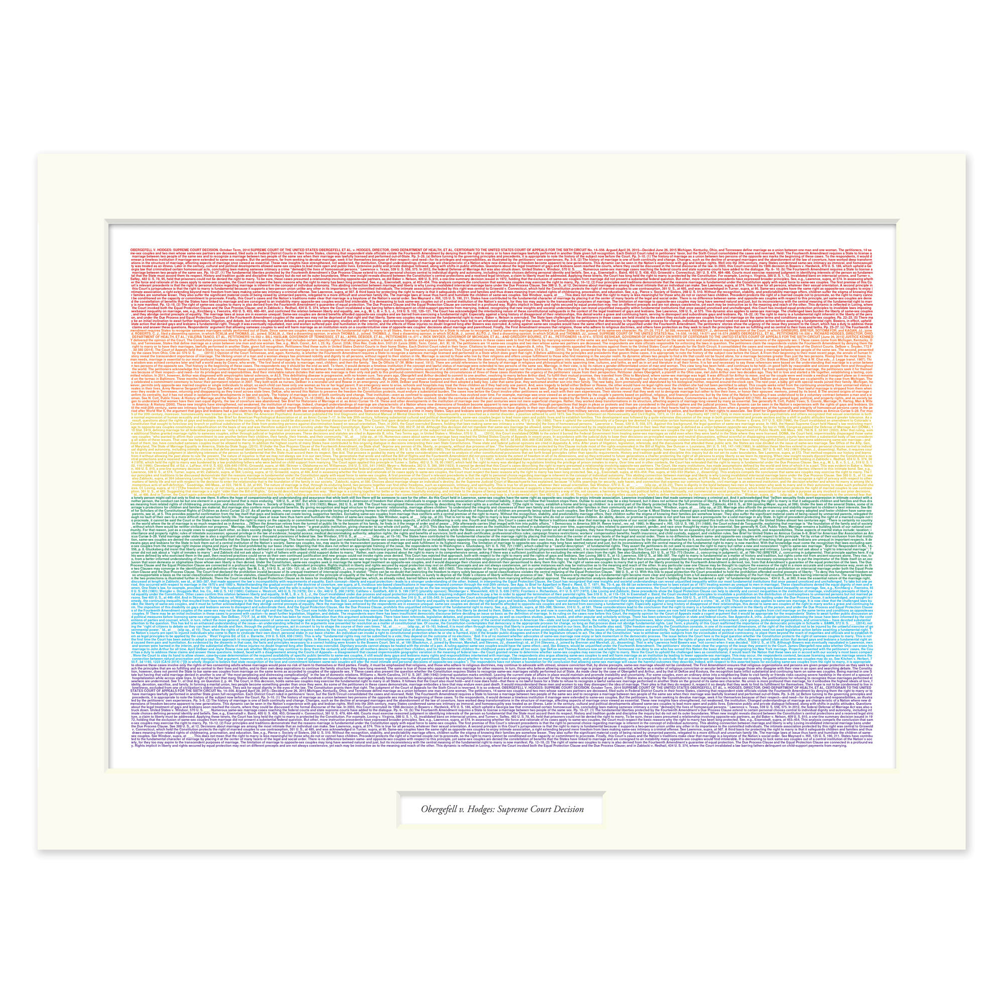 Litographs, Obergefell v. Hodges: Supreme Court Decision